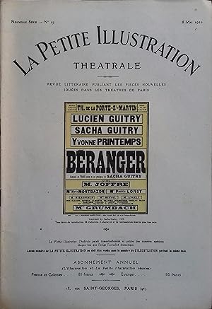 La Petite illustration théâtrale N° 17 : Béranger, comédie de Sacha Guitry. 8 mai 1920.