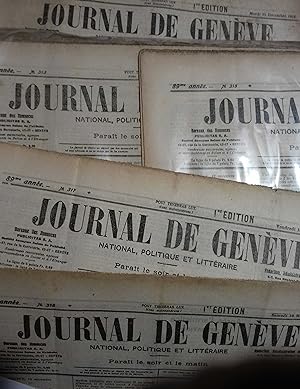 Journal de Genève. National, politique et littéraire.1918, quatrième trimestre incomplet. Du N° 2...