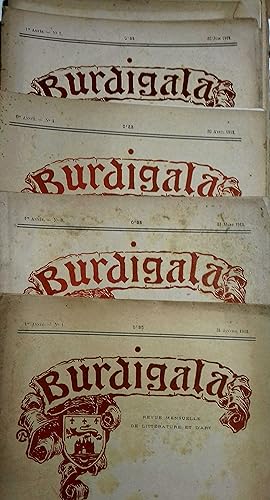 Burdigala, revue mensuelle de littérature et d'art. Tête de collection. Première année : numéros ...