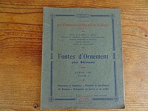 Société des Fonderies de Bayard et St-Dizier FONTES D'ORNEMENT pour Bâtiments Album 1935 Fascicul...