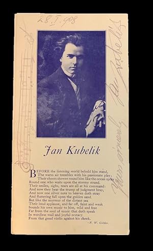 Program for 'Kubelik Night' at the Los Angeles Gamut Club