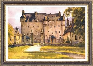 Traquair House , historic mansion in the Scottish Borders, Scotland,Vintage Watercolor Print
