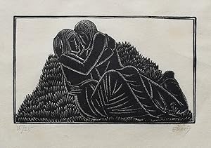 Lovers on a Bank Signed and numbered.