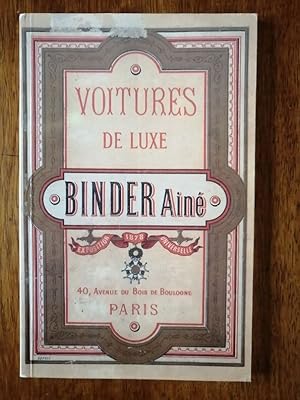 Voitures de luxe Binder Ainé Fac similé Catalogue 1882 vers 1982 - - Hippomobiles Traîneaux Omnib...