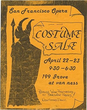 San Francisco Opera Costume Sale (Original flyer for the 1989 sale)