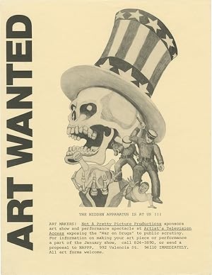 Art Wanted: The Hidden Apparatus is at Us!!! (Original flyer, calling for submissions to the 1989...