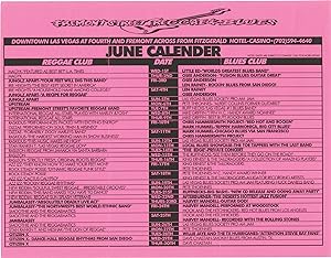 Fremont Street Reggae and Blues (Original flyer with June, 1994 calendar)