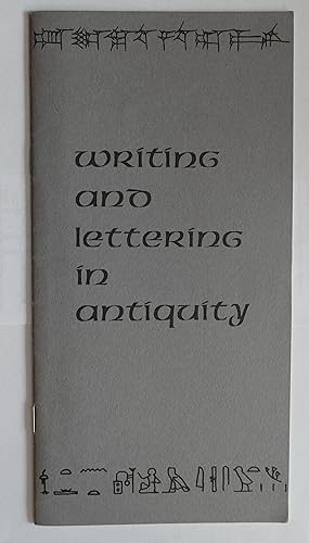 Writing and lettering in antiquity XIV