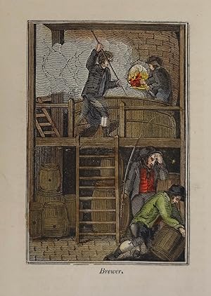 Brewer. Kolorierter Holzschnitt aus "The Book of Trades". London 1818, 9 x 6,5 cm