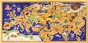 1954 French World Map poster - Chocolat Menier, Grand circuit des Capitales (Linen-Backed)