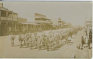 Real photo postcard of Peak Hill, NSW pre 1916, possibly of Empire Day parade