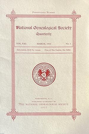 National Genealogical Society Quarterly Vol. XXI, No. 3, MarchÊ 1933