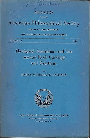 Aboriginal Australian and Tasmanian Rock Carvings and Paintings (Memoirs of the American Philosop...