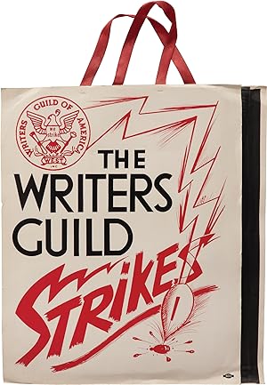 Original Writer's Guild of America West sandwich board sign from the 1981 writers strike