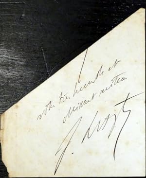 Brieffragment mit eigenh. Signatur und unteres Teil einer handschr. Widmung