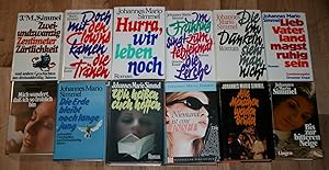 12 Bücher, Romane von JOHANNES MARIO SIMMEL. Sammlung, Paket.