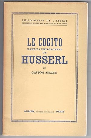 Le Cogito dans la philosophie de Husserl.