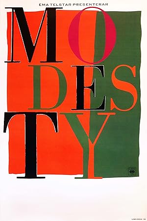 1988 Swedish Performance Poster, Modesty (Presented by Ema Telstar)