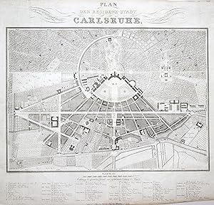Stadtplan, "Plan der Residenz-Stadt Carlsruhe".