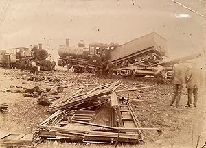 Photograph of a derailed train