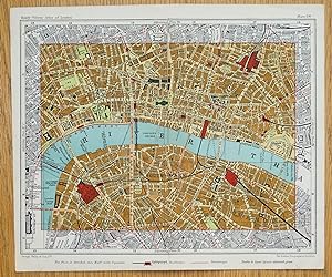 Antique Map SOUTHWARK, BERMONDSEY, SPITALFIELDS, THE CITY London street plan c1925