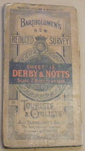 Bartholomew's New Reduced Survey. Sheet 13 Derby and Nottingham. Scale 2 miles to an inch, colour...