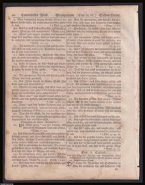1776 Bible double sided leaf, 19.5 x 25 cms, in German language, by Christopher Saur jr., at Germ...
