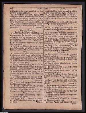 1743 Bible double sided leaf, 19.5 x 25 cms, in German language, by Christopher Saur, at Germanto...
