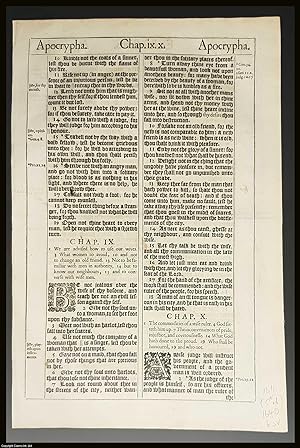 1640 King James Bible leaf; Book of Ecclesiasticus Apocrypha. A double sided large leaf, 27 x 41 ...