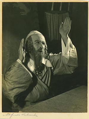 [Original Signed Portrait Photograph of a Rabbi in Prayer]