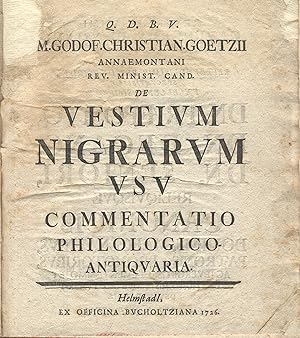 De vestium nigrarum usu commentatio philologico-antiquaria