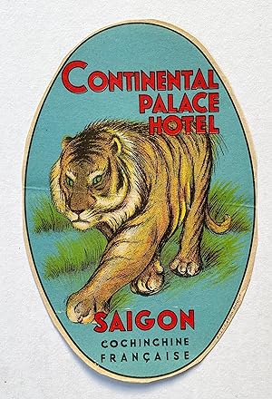 Original Vintage Luggage Label - Continental Palace Hotel Saigon