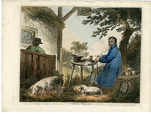 Antique Master Print-GEORGE MORLAND-PAINTER-SMOKING PIPE-Vivares-Morland-1805