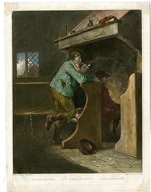 Antique Master Print-ALEHOUSE KITCHEN-PUB-INN-SMOKING PIPE-Syer-Morland-1801