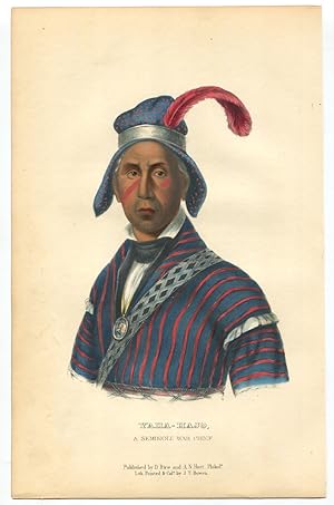 1855 Original McKenney and Hall Lithograph "Yaha-Hajo Seminole War Chief"