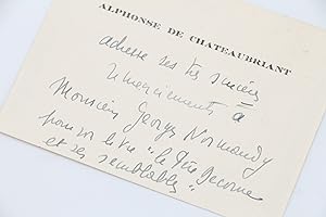 Carte de visite autographe signée adressée à Georges Normandy