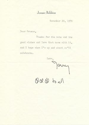 Jerome Robbins Typed Letter Signed with Illustration