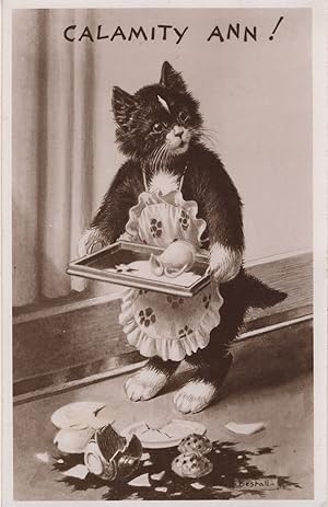 Calamity Ann Disaster Cat Maid Kitchen Kitten Comic RPC Postcard