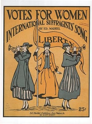 Votes For Women Suffragette Antique Sheet Music Cover Postcard
