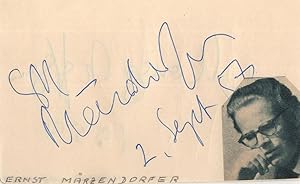 Ernst Marzendorfer Austrian Conductor Marga Hoffgen Opera Hand Signed Autograph