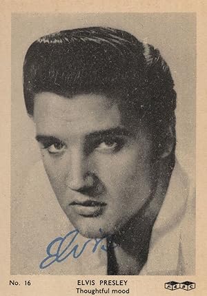 Elvis Presley Thoughtful Mood Vintage Printed Signed 1950s Photo Card