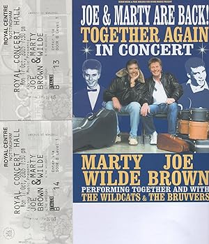 Marty Wilde Joe Brown Row B Nottingham 2005 2x Live Concert Ticket s & Flyer
