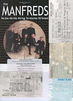 The Manfreds Nottingham 4x Live Front Concert Ticket s & Flyer Bundle