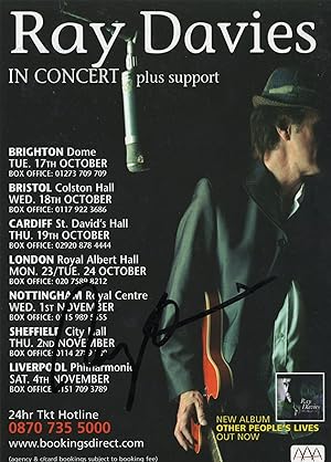 Ray Davies Of The Kinks Live In Concert Hand Signed Autograph
