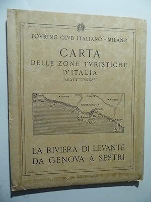 CARTA DELLE ZONE TURISTICHE D'ITALIA LA RIVIERA DI LEVANTE DA GENOVA A SESTRI