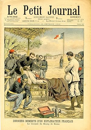 "LE PETIT JOURNAL N°640 du 22/2/1903" DERNIERS MOMENTS D'UN EXPLORATEUR FRANÇAIS : Le vicomte du ...