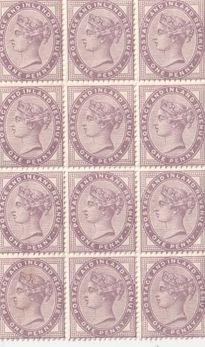 Stamps. 12 mint block 1881 Lilac.