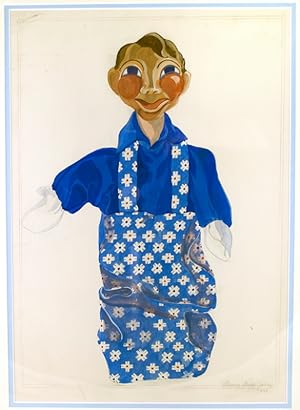 Original puppet design of a young boy