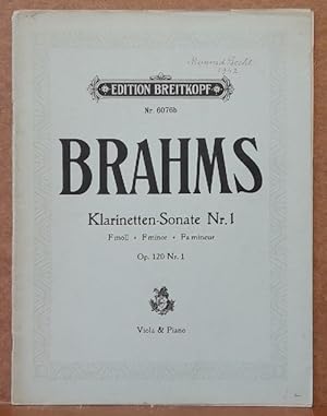 Klarinetten-Sonate Nr. 1 F moll Op. 120 (Ausgabe für Klavier und Klarinette (oder Viola)