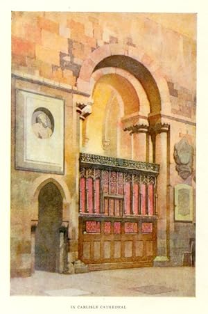 Carlisle Cathedral in Carlisle, Cumbria, England,Vintage Watercolor Print